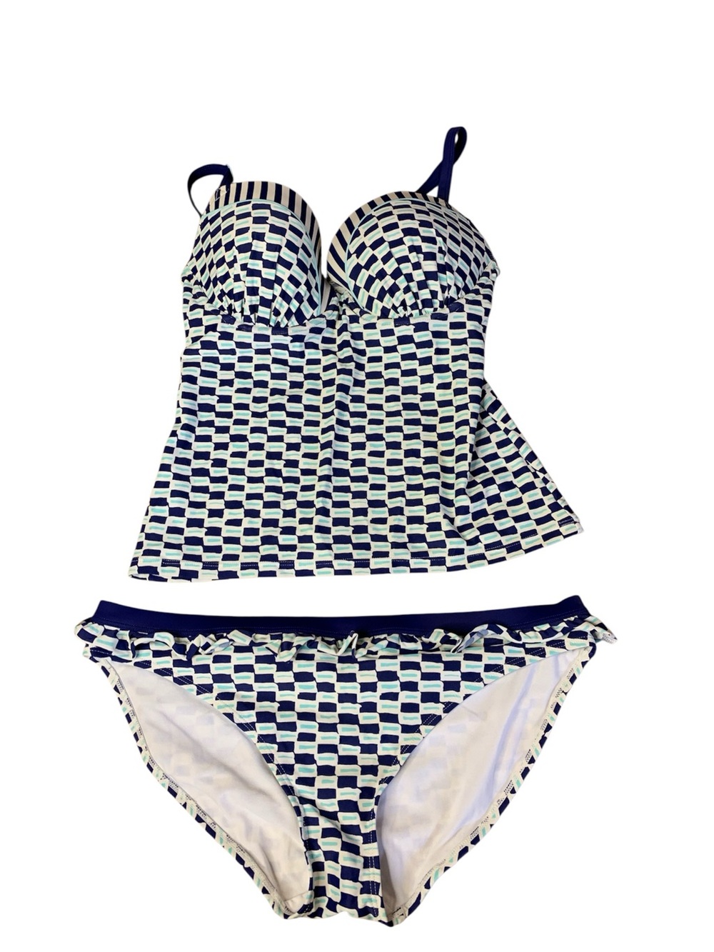 Cleo by Panache "Lucille" Geometric Tankini Swim Set - Size Large